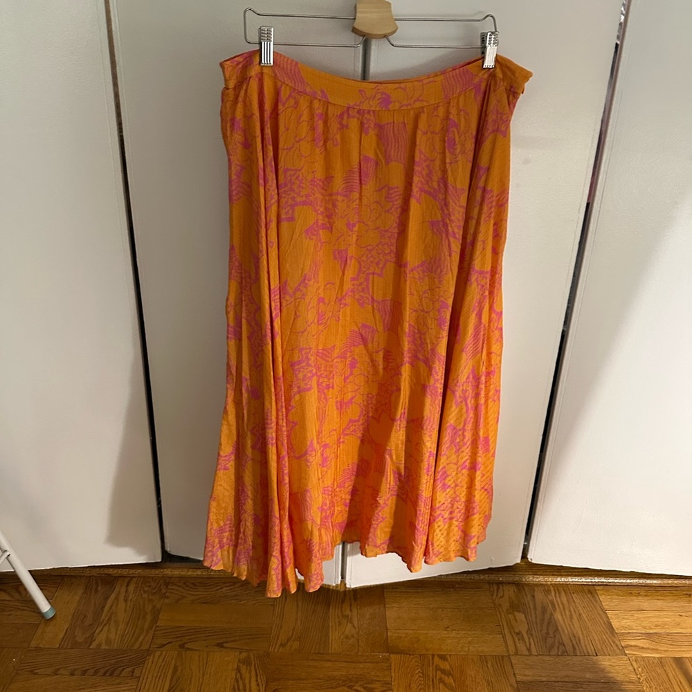 Tanya Taylor Pleated Floral Midi Skirt – Size 16